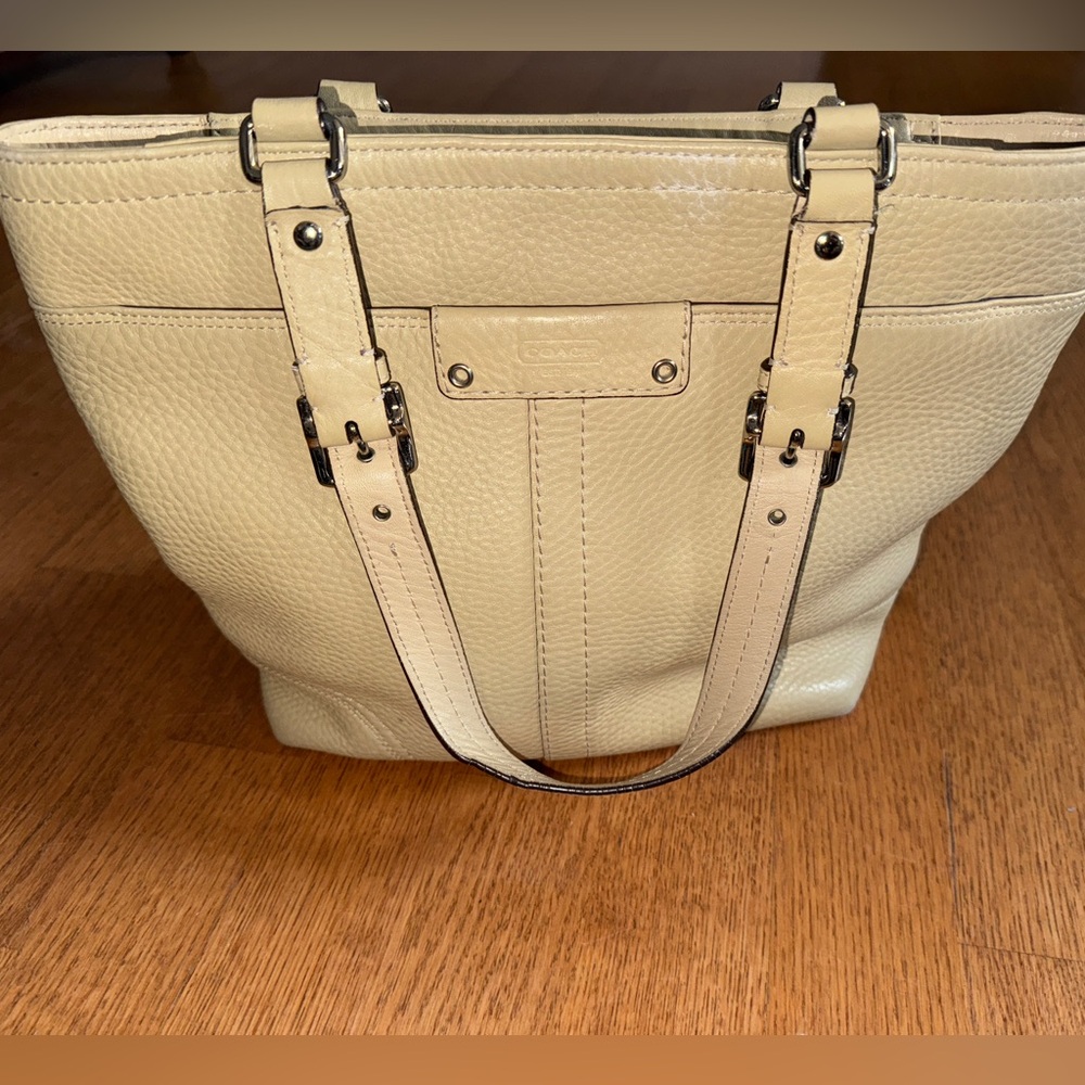 Coach Beige Leather Tote